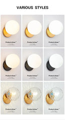 GobekUsa Gold Glass Ball LED Wall Light for Living Room Bedroom Bathroom Decor