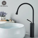 GobekUsa Gold Tall Basin Faucet, 360 Swivel Waterfall Mixer for Bathroom Washbasin