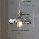 GobekUsa Green Glass Walnut Wood LED Pendant Light, Nordic Modern Hanging Lamp