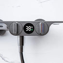 GobekUsa Digital Display Black Waterfall Shower Mixer Wall Mount Brass Bathroom Taps