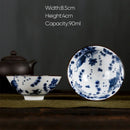GobekUsa Blue and White Porcelain Hand-Painted Tea Cups - Set of 1