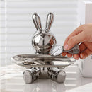 GobekUsa Astronaut Rabbit Resin Tray: Home Office Desktop Decor & Storage