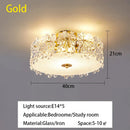 GobekUsa Crystal Glass Maple Leaf Ceiling Chandelier for Modern Luxury Minimalist Living Room