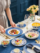 GobekUsa Blue Lotus Dinnerware & Tea Set