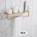 GobekUsa Brushed Gold Bathroom Set: Shelf, Towel Rack, Holder, Toilet Brush - Bath Hardware