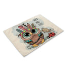 GobekUsa Cute Owl Animal Placemat Music Bird Kitchen Dining Table Mats Coaster Bowl Cup Mat