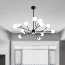 GobekUsa Black Chandelier: Luxury Glass Pendant Light for Home, Bedroom, or Living Room