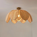 GobekUsa Handmade Rattan Petal Pendant Light with Chinese Style Design for Living & Dining Rooms