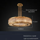 GobekUsa Gold Crystal Ceiling Chandelier LED Light Fixture for Luxury Home Decor