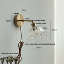 GobekUsa Clear Glass LED Wall Sconce Pull Chain Switch Modern Bathroom Mirror Light