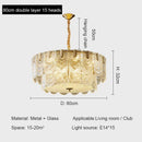 GobekUsa Elegant Crystal Chandelier for Living Room, Restaurant, and Bedroom Lighting