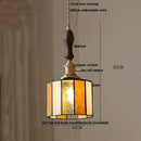 GobekUsa Brass LED Pendant Light with Adjustable Glass & Wood Hang Lamp