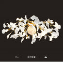 GobekUsa Ginkgo Leaf Acrylic Metal LED Ceiling Chandelier for Home Living Room