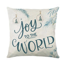 GobekUsa Christmas Letter Print Linen Throw Pillow Cover for Holiday Home Decoration
