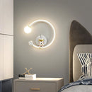 GobekUsa Astronaut Wall Lamp: Gold White Black Bedroom Decor Resin Wall Mount Light