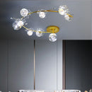 GobekUsa Gold Crystal Glass Ball LED Chandelier for Modern Living Room Bedroom Dining Kitchen