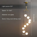 GobekUsa Glass Ball LED Chandelier, Modern Minimalist Loft Villa Staircase Decor