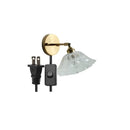GobekUsa Glass Shade LED Wall Light with Pull Chain Switch - Plug-In Bedroom Lamp