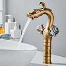 GobekUsa Gold Crystal Double Handle Basin Faucet for Bathroom Sink Mixer Tap