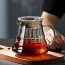 GobekUsa Glass Coffee Carafe, 600ml Pour Over Pot with Rubber Lid