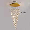 GobekUsa Crystal Chandelier Stair Pendant Lamp Living Room Pendant Lights Interior Lighting