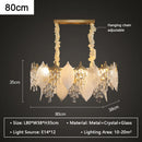GobekUsa Crystal Glass Chandelier Blade LED Pendant Light for Living Dining Bedroom Lighting