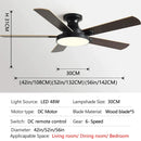 GobekUsa 56" Low Floor Ceiling Fan Light | Indoor Living Room Chandelier | Modern Design