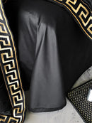 GobekUsa Gold Embroidery Duvet Set, Black Egyptian Cotton Bedding, 1000TC, Double King Queen