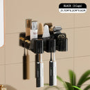 GobekUsa Inverted Toothbrush Holder with Automatic Toothpaste Squeezer & Makeup Storage Rack