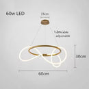 GobekUsa Gold Black LED Chandelier Modern Minimalist Pendant for Home Decor Lighting