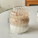GobekUsa 650ml Latte Ribbed Cocktail Glass Set, Nordic Style Phnom Penh Water Juice Cup
