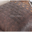 GobekUsa Brighton Cross Stitch Faux Leather Cushion Cover 45x45cm Brown