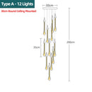 GobekUsa Crystal Water Drop Chandeliers: Modern Luxury LED Lighting for Bedroom, Bar & Decor