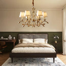 GobekUsa Gold Copper Chandelier with Fabric Shades & LED Lighting