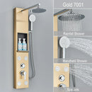 GobekUsa Rainfall Shower Panel with Storage Rack and Massage Jets
