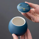 GobekUsa Lucky Cat Tea Storage Jar: Cute Ceramic Can for Household Tea and Candy Storage