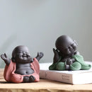 GobekUsa Ceramic Maitreya Buddha Statue Tea Sculpture Figurine Craft Display Ornament