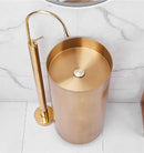GobekUsa Black Brass Floor Standing Bathtub Faucet with Long Water Drop Design