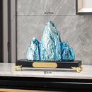 GobekUsa Ceramic Mountain Sculpture Decor - Golden/Silver Landscape Ornament