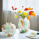 GobekUsa Clear Glass Vase Irregular Pattern for Home Decor and Dried Flowers