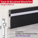 GobekUsa LED Skirting Aluminum Profiles: Brushed Gold/Black, Conner Baseboard, Diffuser, Stair, Floor, Wall Decor