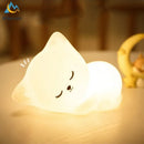 GobekUsa Cat LED Night Light - USB Rechargeable, Seven Colors, Soft Silicone