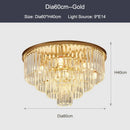 GobekUsa Crystal Ceiling Chandelier: Modern Black Gold LED Pendant Lamp for Luxury Living Room