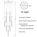 GobekUsa Crystal Led Chandelier for Modern Loft Living Room Staircase, Gold Art Deco Hanging Lamp