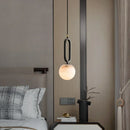 Modern Marble Pendant Light With Polished Copper Finish