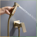 GobekUsa Bidet Faucet Shower Mixer: Cold Hot Water Tap, Brass, Square Sprayer Head
