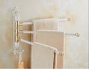 GobekUsa Antique Carved Swivel Towel Hanger, Wall Mounted Folding Towel Bar, Bathroom Towel Holder