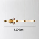 GobekUsa Luna Glass Tube Chandelier for Kitchen Dining Staircase LED Pendant Lamp