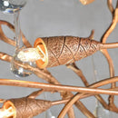 GobekUsa LED Branch Crystal Chandelier Copper Suspension Lights Luxe Ceiling Pendant
