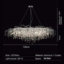 GobekUsa Crystal Water Drop Branch Chandelier LED Lighting Fixture for Hall Living Room